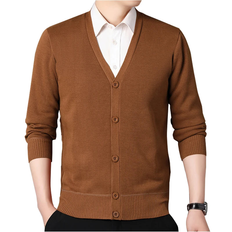 Cardigan In Pile Da Uomo Morbido E Caldo Lavorazione A Maglia Robusta Per Autunno Inverno Comfort Totale