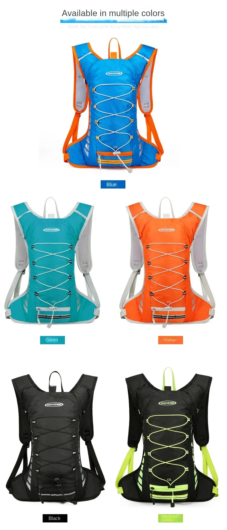 Zaino Da Ciclismo Impermeabile 12L Per Bici Da Strada MTB Idratazione Per Escursionismo All Aperto