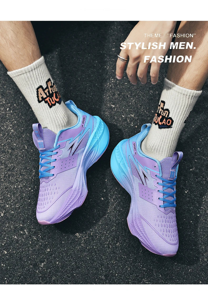 Scarpe Da Corsa Uomo Sneakers Antiscivolo Ammortizzate Con Piastra In Carbonio Per Allenamento E Tennis In Mesh 2026