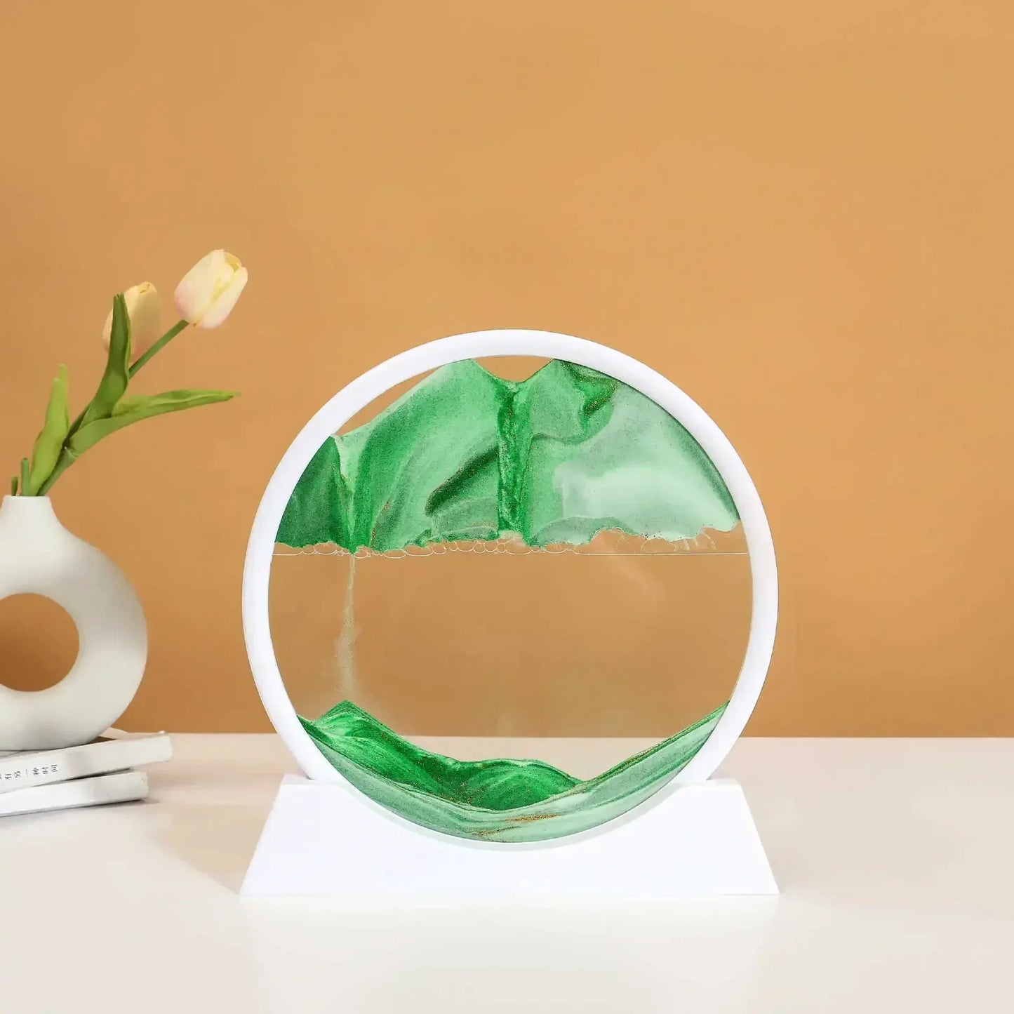 Clessidra Liquida 3D Arte Sabbia In Movimento In Vetro Regalo Originale Decorazione Per Casa E Ufficio