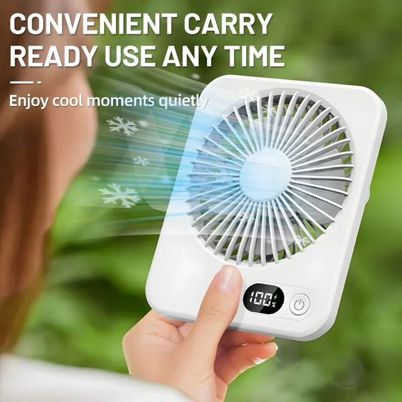 Ventilatore Da Tavolo Portatile Silenzioso Con Display Regolabile Ricaricabile A Cinque Velocità Pieghevole Da Scrivania