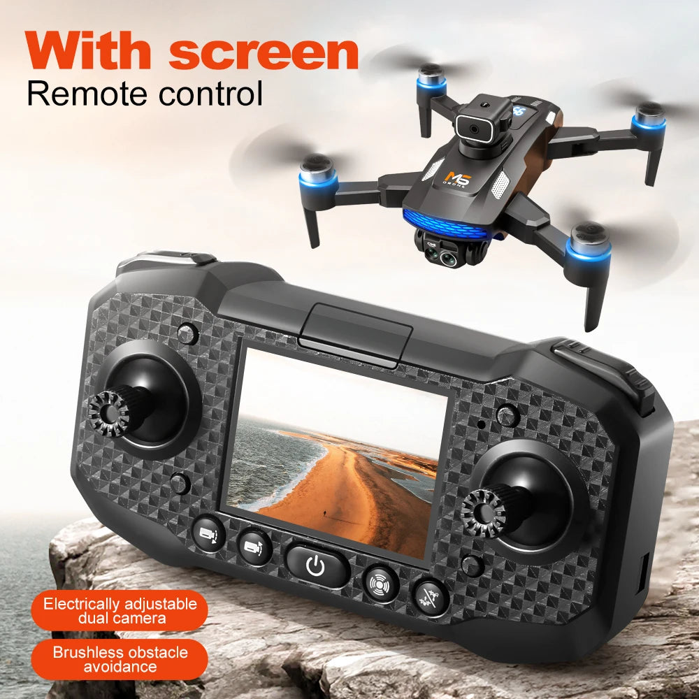 Drone M6 Mini Con Telecamera 4K Schermo Integrato 2 4G WiFi FPV Flusso Ottico Pieghevole Senza Spazzole