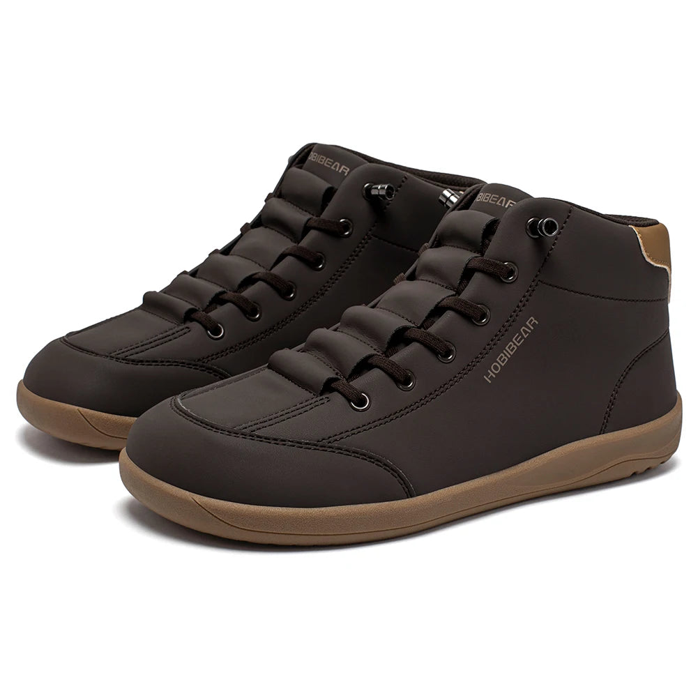 HOBIBEAR Scarpe Mid Top Da Donna Con Punta Larga In Pelle Artificiale Antiscivolo Per Esterno