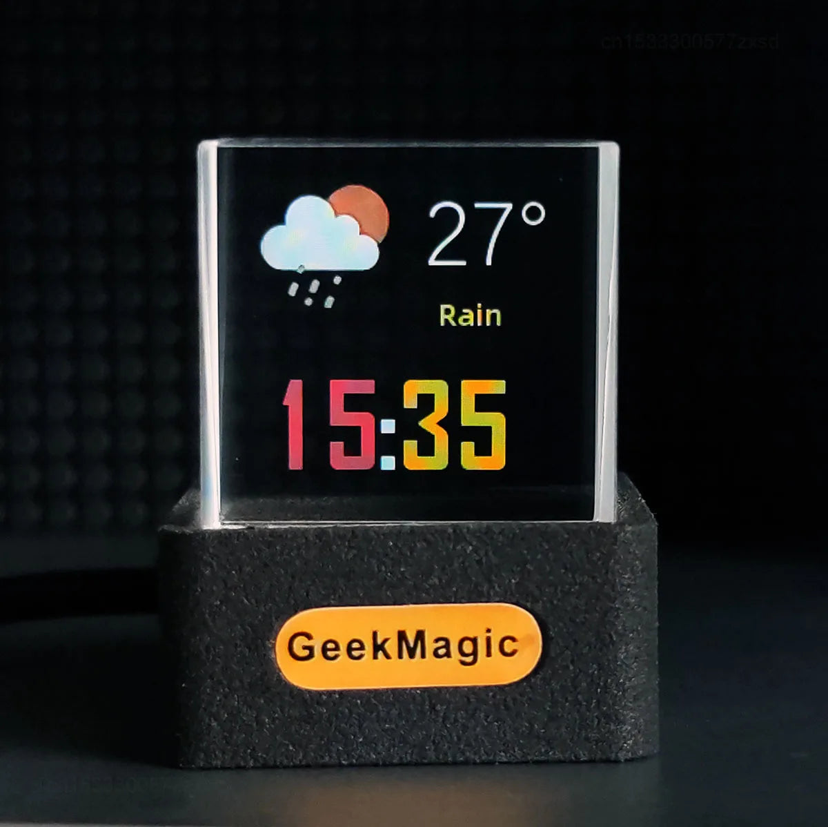 GeekMagic GifTV Crystal Cube Display Fotografico Stazione Meteorologica Intelligente Olografica Orologio Digitale Con Animazioni Regalo