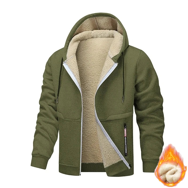 Felpa con Cappuccio da Uomo Animal Game in Pile Sherpa Calore Massimo e Morbida per Inverno