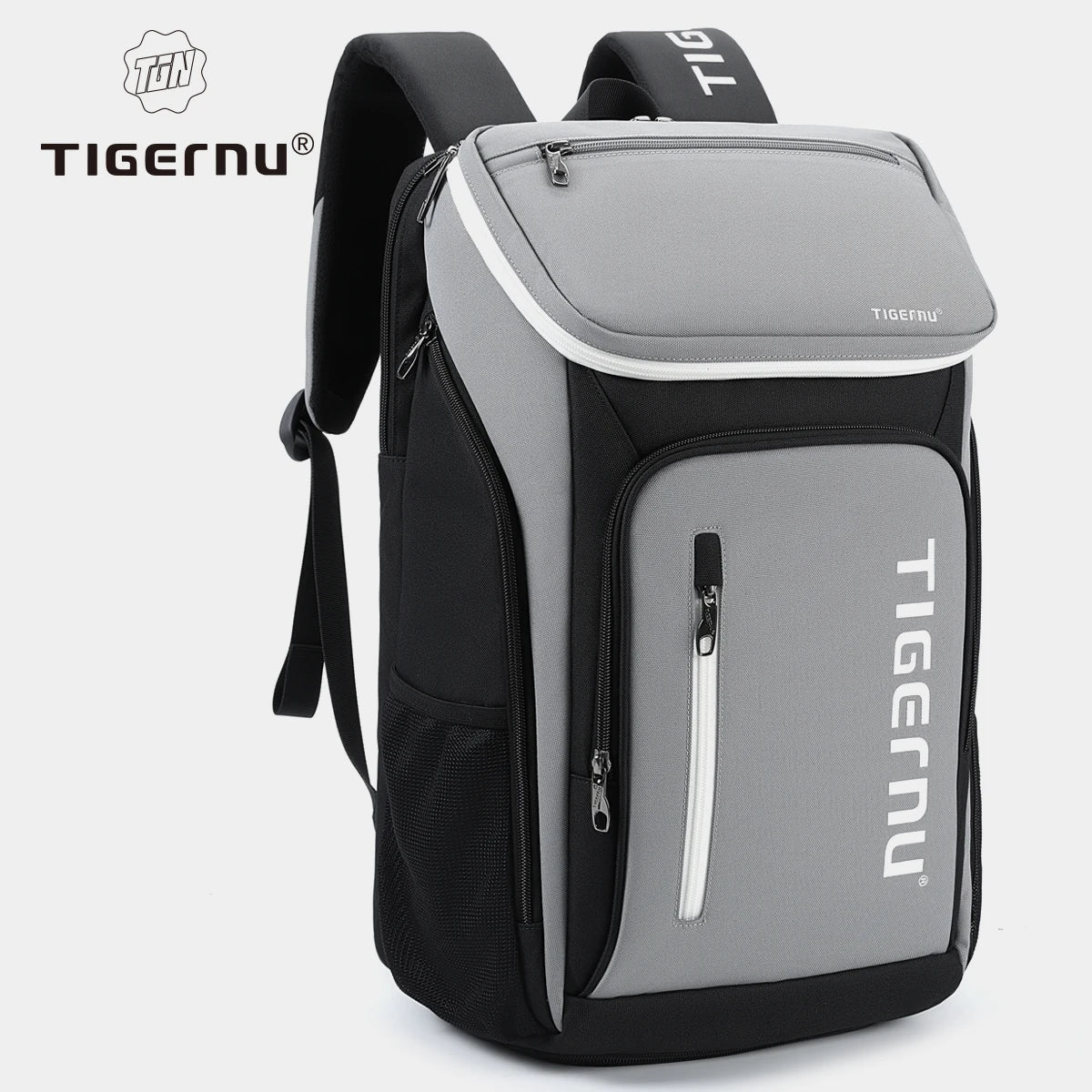 Tigernu Zaino Sportivo Da Uomo 25L Per Viaggio Trekking E Badminton Grigio Nero Esterno