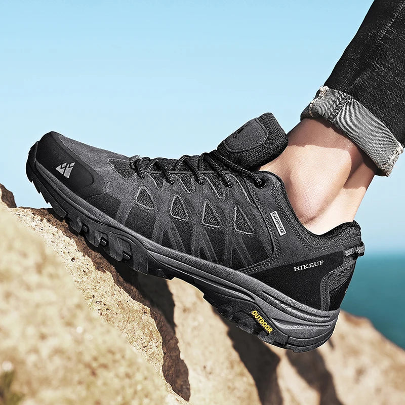 HikeUp Scarpe da Trekking da Uomo Traspiranti con Lacci Ammortizzate per Escursionismo all Aperto Impermeabili Outdoor