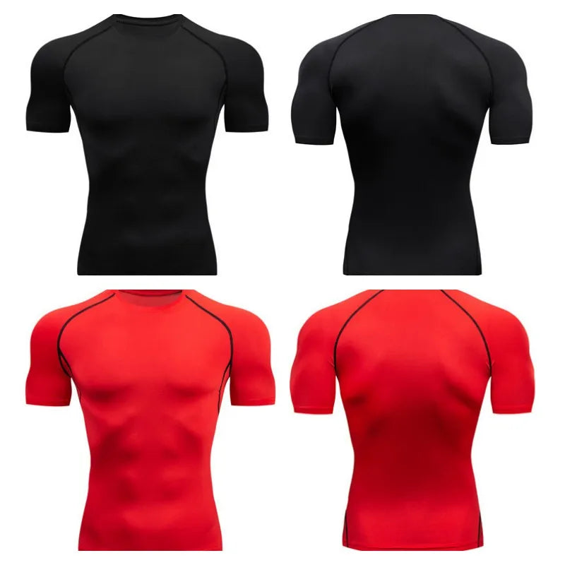 Maglietta Uomo Compressionata Da Corsa A Maniche Corte Per Allenamento Fitness E Jogging Rashguard Ad Asciugatura Rapida