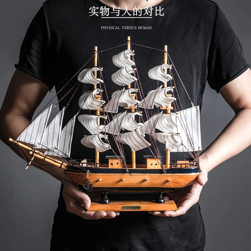 Modello Di Barca A Vela In Legno Per Decorazioni Della Casa In Stile Mediterraneo Accessori Regalo Compleanno