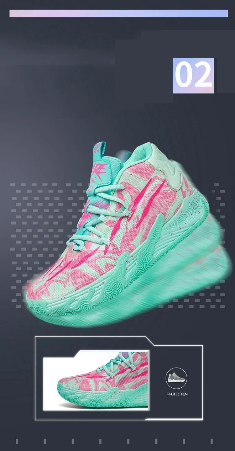 Scarpe Da Basket Da Uomo Allenamento Sul Campo Traspiranti In Mesh Antiscivolo Mid Cut Design Lussuoso