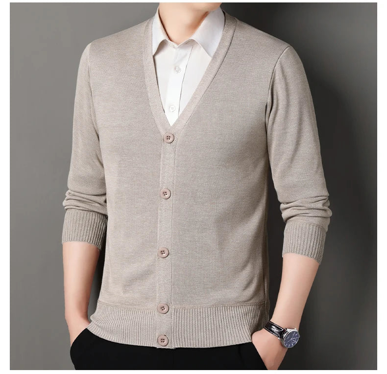 Cardigan In Pile Da Uomo Morbido E Caldo Lavorazione A Maglia Robusta Per Autunno Inverno Comfort Totale