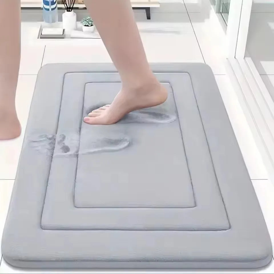 Tappetino Da Bagno Super Assorbente In Velluto Corallo Antiscivolo Ecologico Zerbino