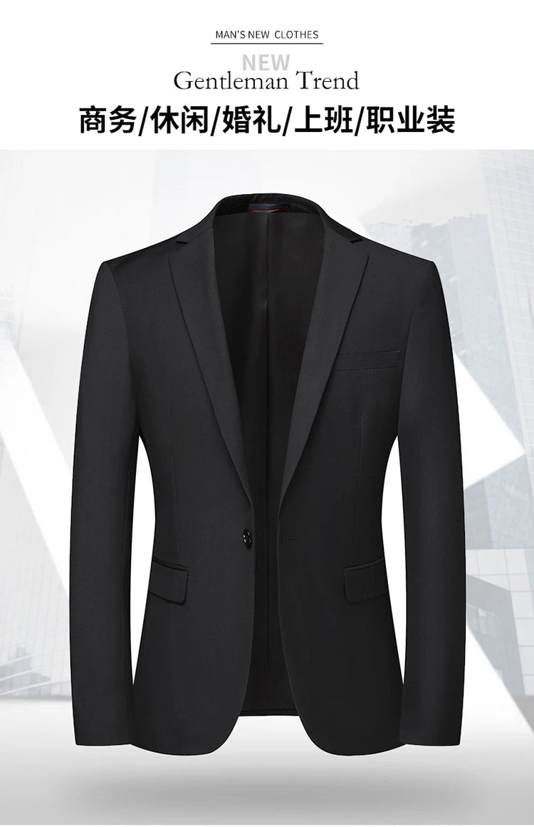 Blazer Da Uomo Tinta Unita In Stile Britannico Per Lavoro Professionale E Cerimonie Eleganti