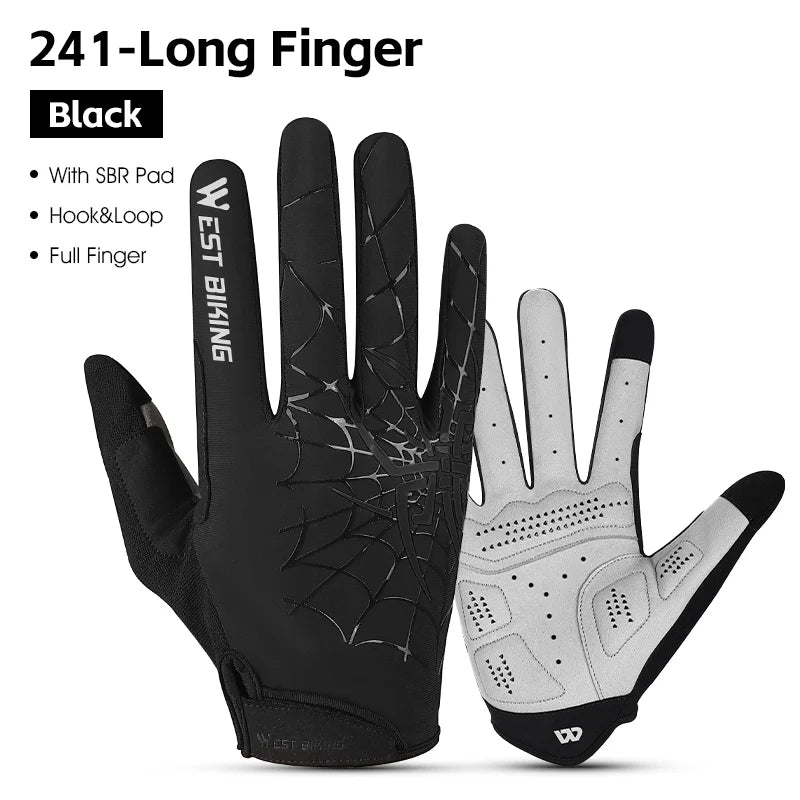 West Biking Guanti da Ciclismo Mezze Dita Con Motivo Ragni Cool Spider Estivo MTB Guanti da Strada Touch Screen