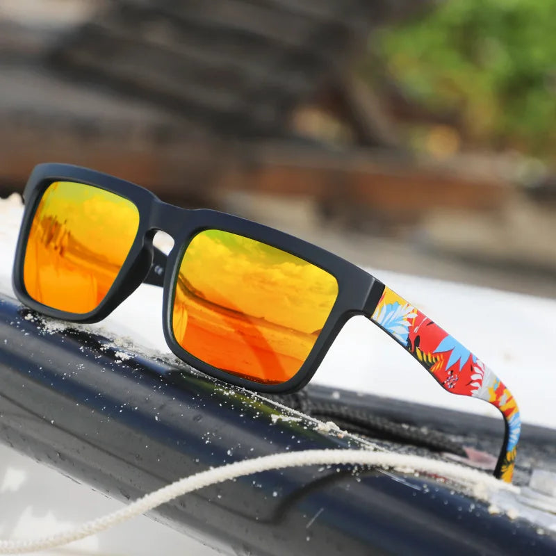 Occhiali Da Sole Sportivi Quadrati 4 Pezzi Motivo Tempio Design UV400 Per Uomini E Donne Vacanze Al Mare