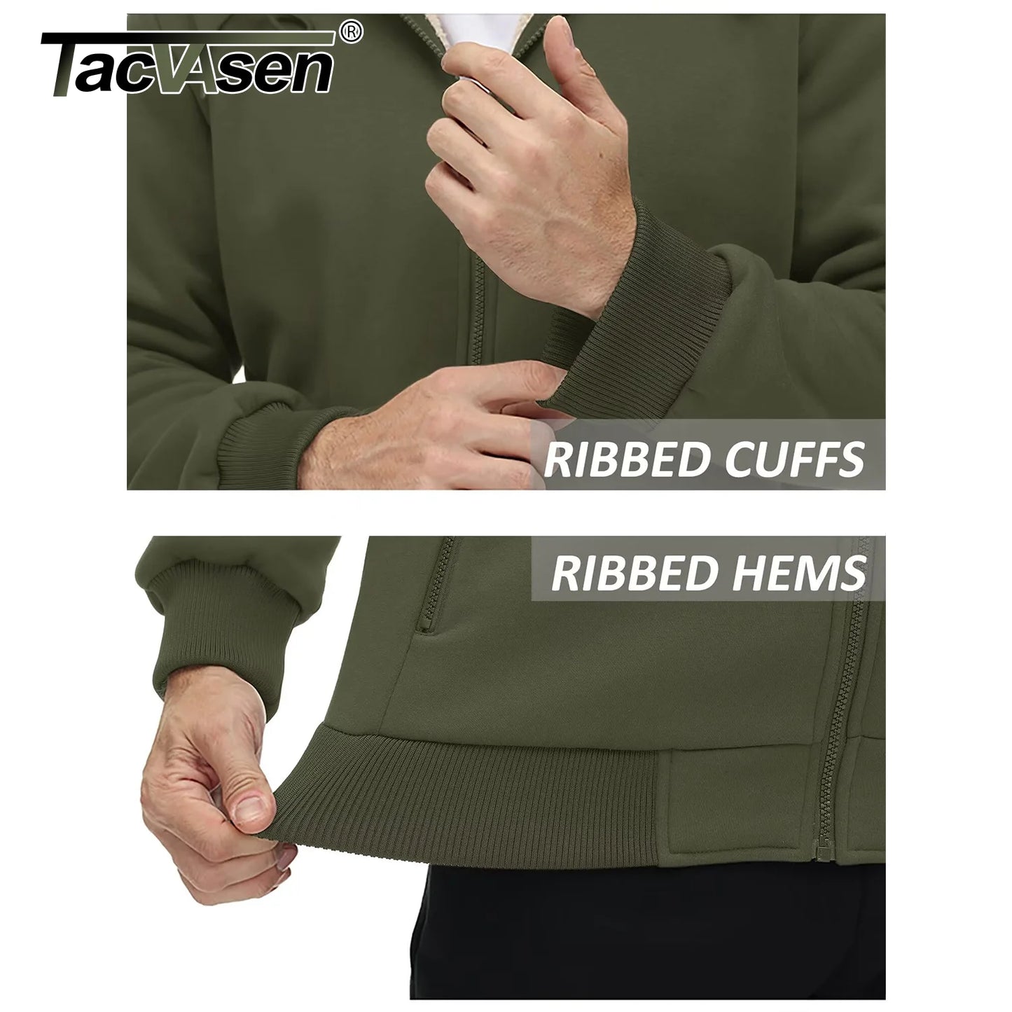 Tacvasen Felpa Con Cappuccio In Pile Sherpa Da Uomo Invernale Antivento Con Zip Capispalla Casual Sportivo