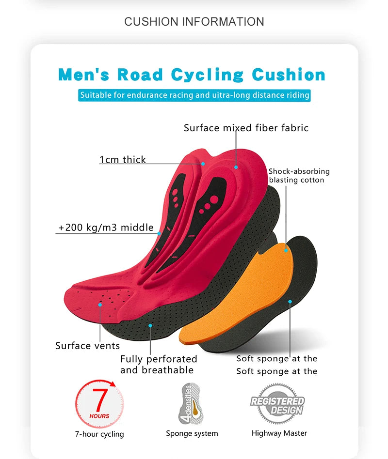 Pantaloni Ciclismo Con Bretelle da Uomo Neri Lunghi da Strada Per Primavera Autunno