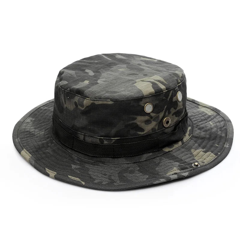 Cappello Boonie Da Pescatore Camouflage All Aperto Protezione Solare Per Esterni Caccia Escursionismo Arrampicata AF056