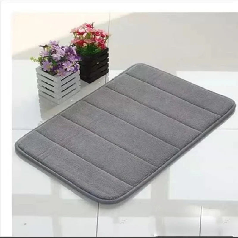 Set Tappetini Assorbenti in Memory Foam Antiscivolo per Bagno Cucina Pavimento e Toilette