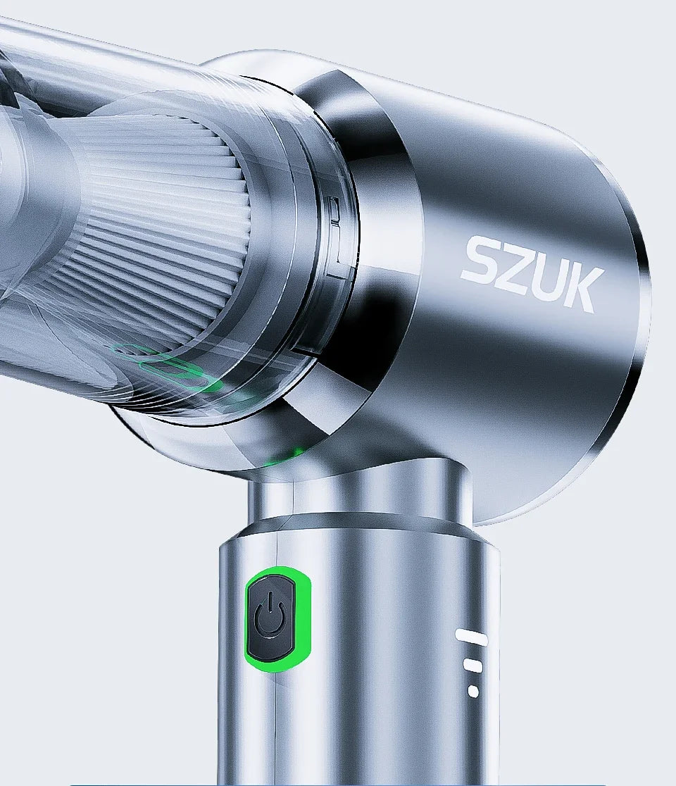 SZUK Aspirapolvere Senza Fili per Auto e Casa Potente 18000 Pa Mini Portatile Contenitore da 0,5 L