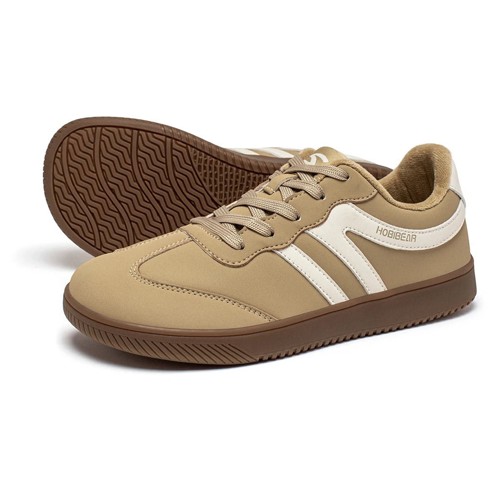 Hobibear Scarpe Da Ginnastica Unisex A Punta Larga In Pelle Artificiale Foderate In Pelliccia Sintetica Retrò Stringate