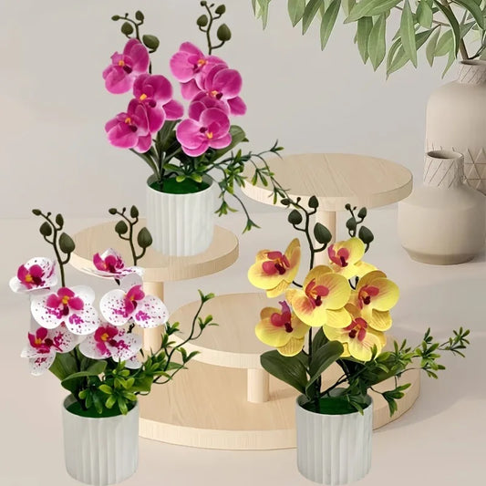 Doppio pacchetto di farfalle orchidee artificiali con 6 fiori, pellicola per piante in vaso, verde realistico, installazione di scene fotografiche per interni