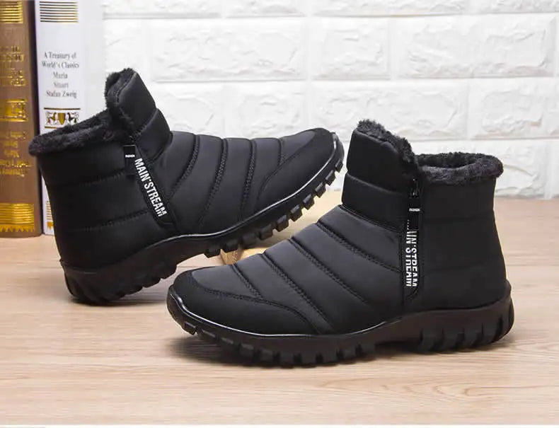 Scarpe Invernali Da Uomo Sneakers Stivali Da Neve Con Cerniera In Cotone Caldo Impermeabili Spedizione Gratuita