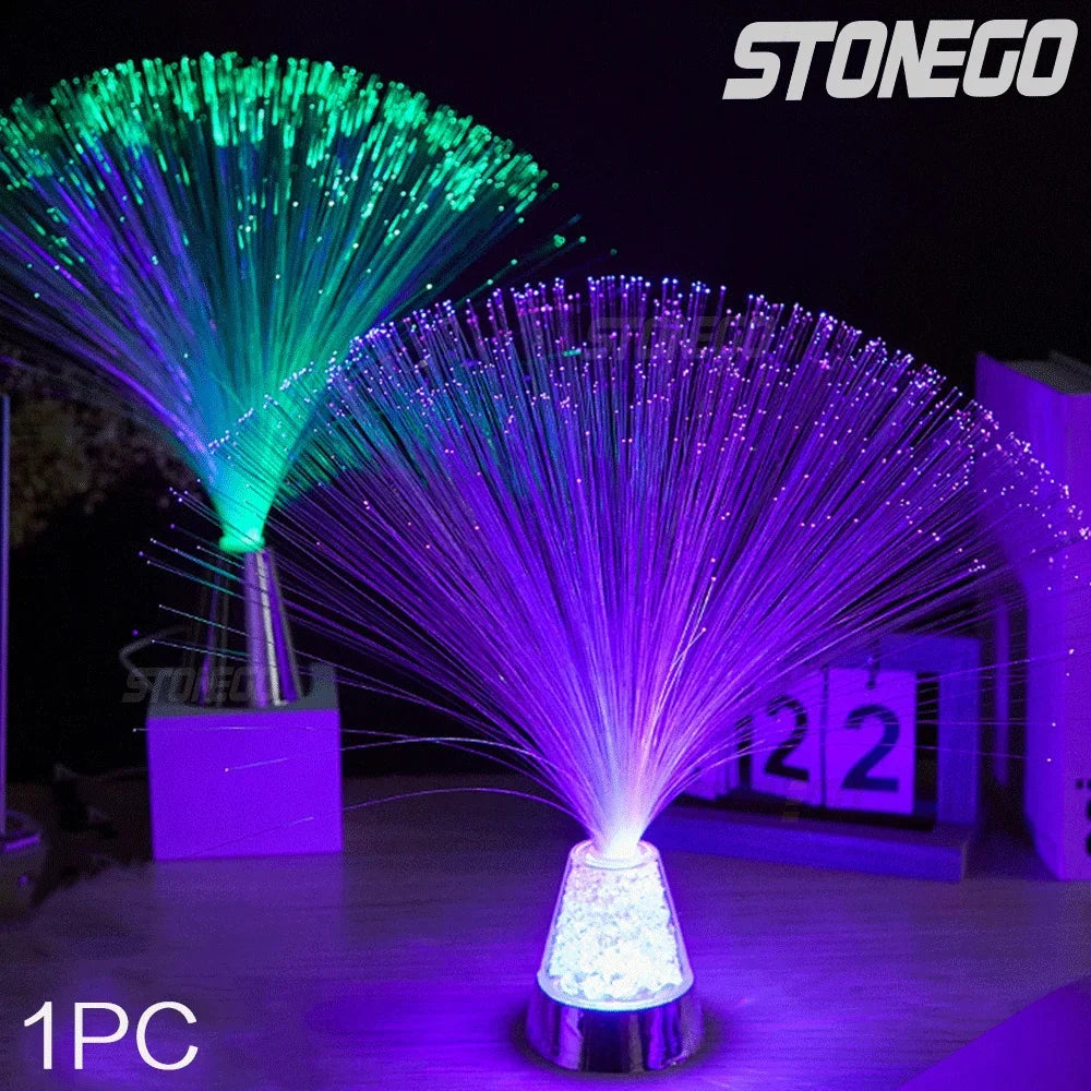 Luce In Fibra Ottica LED Notturna Stellata Colorata Per Camera Da Letto Atmosfera Festiva Luci In Cristallo