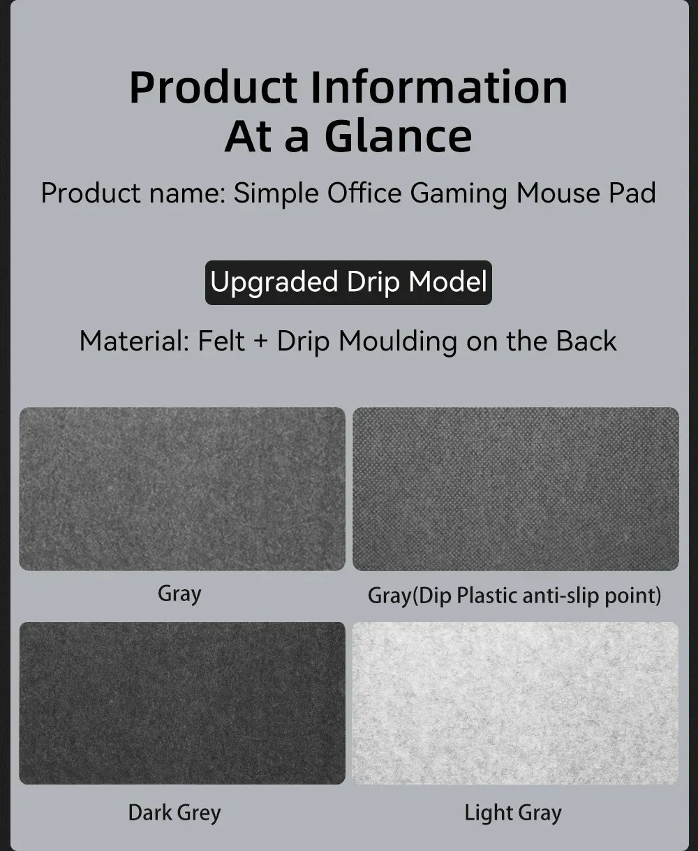 Tappetino Per Mouse In Feltro Di Lana Grandi Dimensioni Antiscivolo Per Scrivania Da Ufficio E Gaming