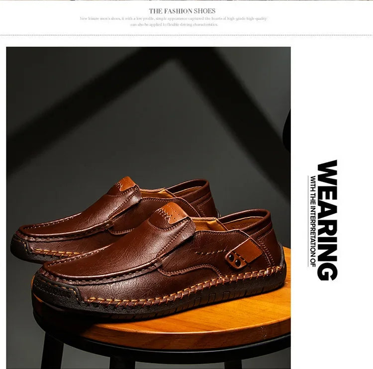 Mocassini Da Uomo Slip Traspiranti Scarpe Da Guida In Vera Pelle Fatte A Mano Eleganti Casual