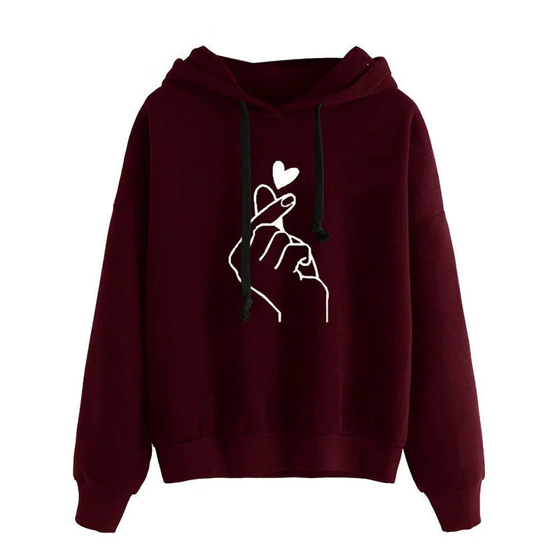 Felpa Con Cappuccio In Pile Autunnale Tinta Unita Da Donna Manica Lunga Con Coulisse E Tasche Frontali Stile Coreano