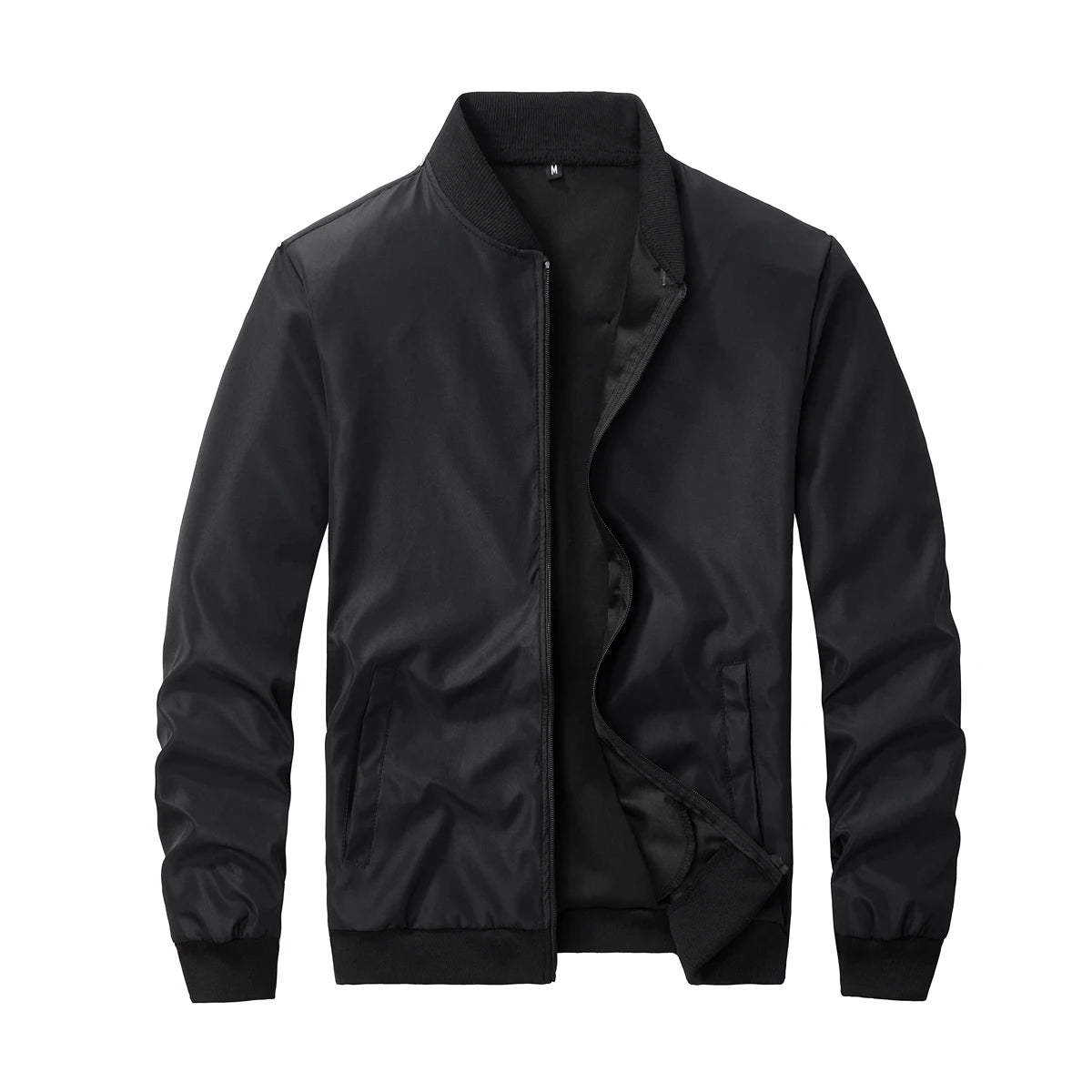 Giacca Uomo Sottile In Tinta Unita 2024 Primavera Autunno Con Colletto Baseball Corto Poliestere Business Casual