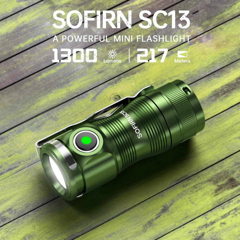 Sofirn Mini SC13 Torcia Elettrica Potente SST40 519A LED 1300lm 18350 Ricaricabile Alto CRI Con Magnetico