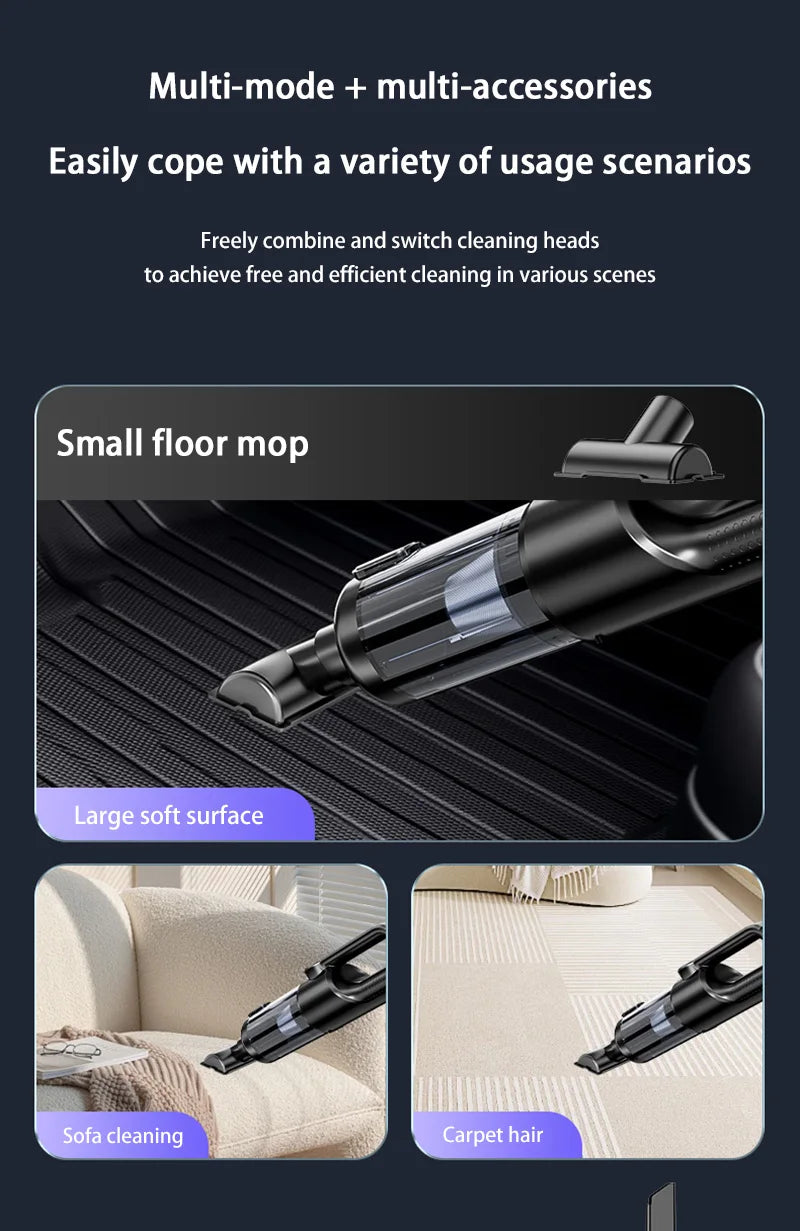 SUITU Aspirapolvere Auto Senza Fili Portatile Potente Con Pulsante Unico Per Automobilisti