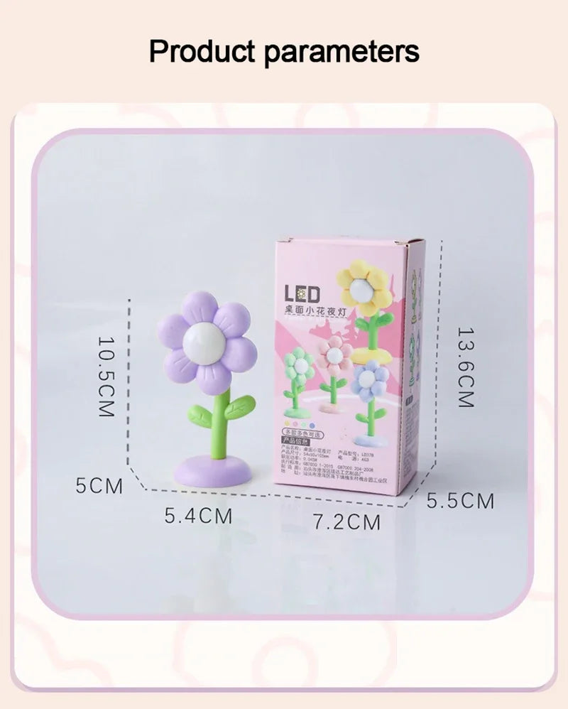 Lampada LED Fiore Notturna Mini Luce Da Tavolo Per Comodino Camera Da Letto Luce Ambientale Giocattolo Per Bambini Regalo