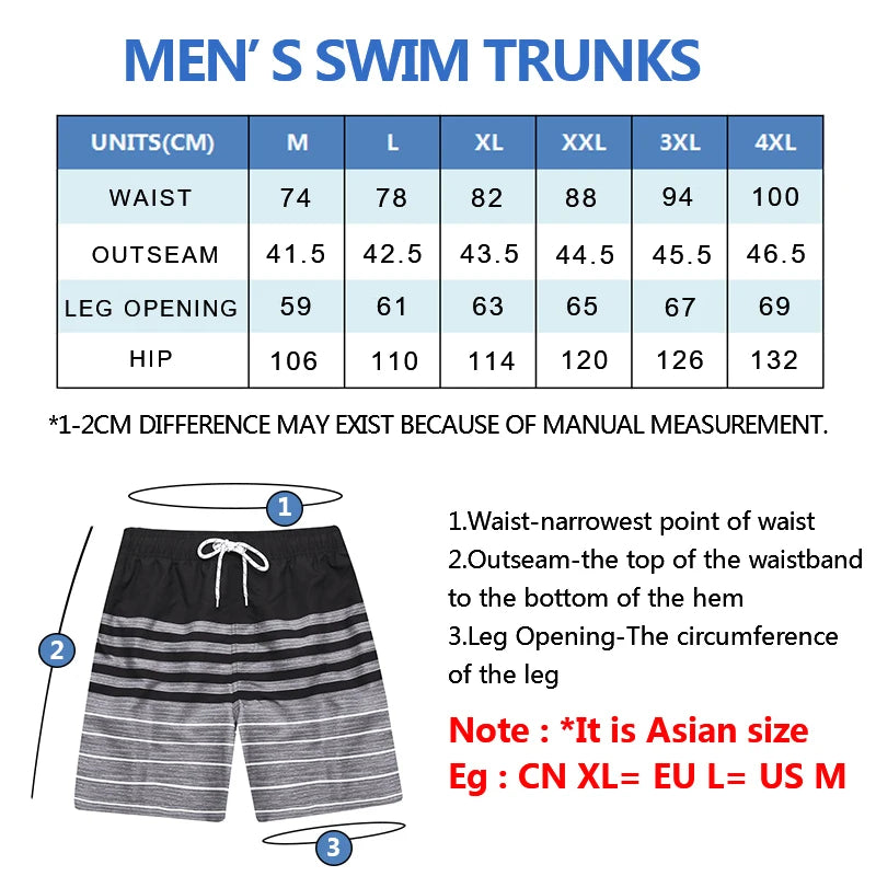 Datifer Pantaloncini Da Nuoto Uomo In Poliestere Con Fodera In Rete Stampa Vita Regolabile Tasche Per Palestra Piscina