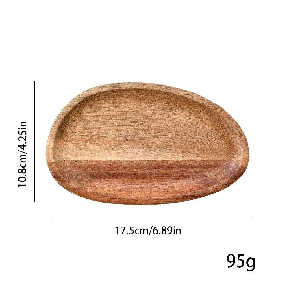 Vassoio Ovale In Legno Di Acacia Piatto Da Portata Per Bevande Teaboard Per Tè Naturale Snack