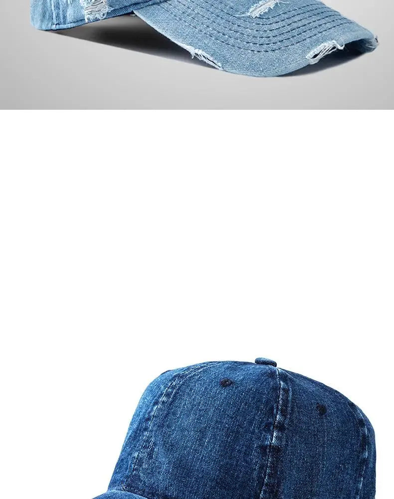Berretto Da Baseball Denim Lavato Unisex Snapback Traspirante Con Protezione Solare Vintage Primavera Estate