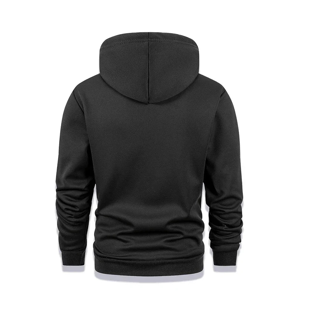 Uomo Felpa Termica Inverno Con Cappuccio Foderata In Pile Caldo Spesso Girocollo Solido Top Abbigliamento Streetwear