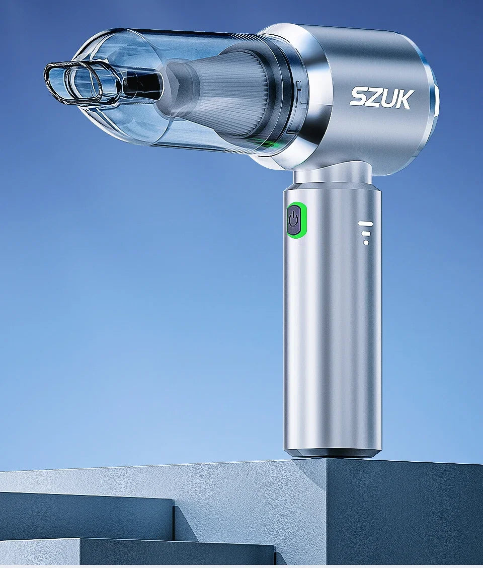 SZUK Aspirapolvere Senza Fili per Auto e Casa Potente 18000 Pa Mini Portatile Contenitore da 0,5 L