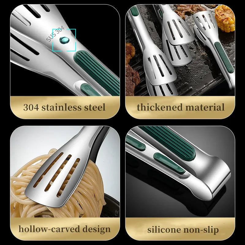 Pinza Per Alimenti In Acciaio Inox 304 Tre Misure Da 7 9 E 12 Pollici Impugnatura Antiscivolo In Silicone Per Barbecue