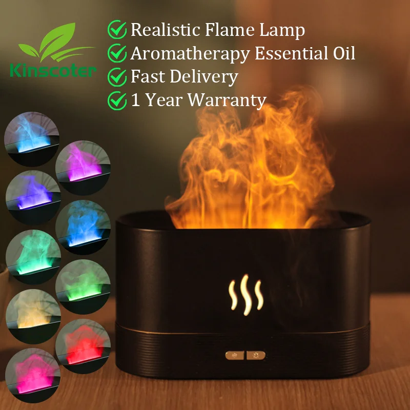 Kinscoter Diffusore Aroma Umidificatore Ultrasuoni Led Freddo Mist Maker Olio Essenziale 180ml Per Ambienti 11 20 m2