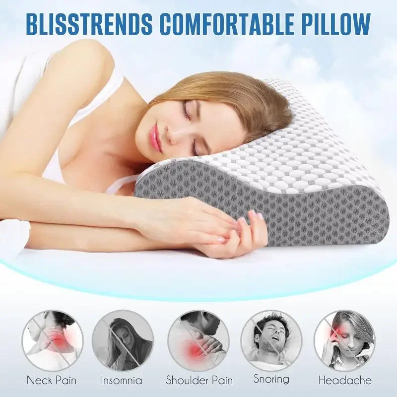 Cuscino Cervicale In Memory Foam Per Sollievo Dolore Collo Spalle Adatto A Dormire Su Laterale Retro E Addome