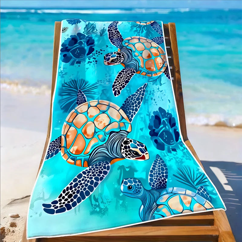 Asciugamano Da Spiaggia In Microfibra Coral Turtle Ultra Assorbente Leggero Asciugatura Rapida Senza Sabbia Palestra
