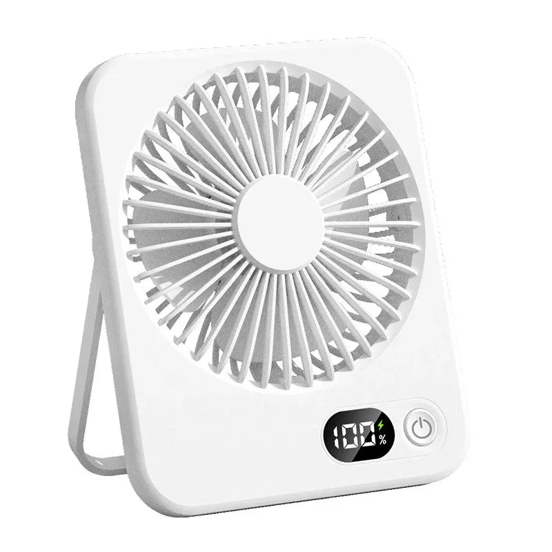 Ventilatore Da Tavolo Portatile Silenzioso Con Display Regolabile Ricaricabile A Cinque Velocità Pieghevole Da Scrivania