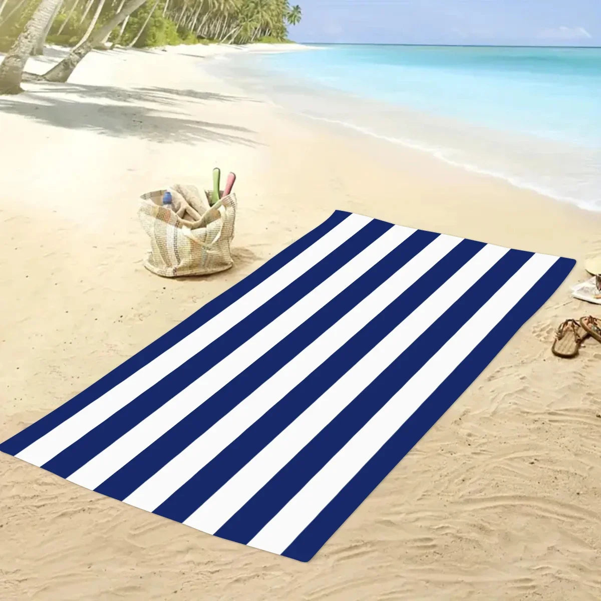 Telo Mare A Righe In Microfibra Ad Asciugatura Rapida Asciugamano Assorbente Per Spiaggia Vacanze Al Nuoto