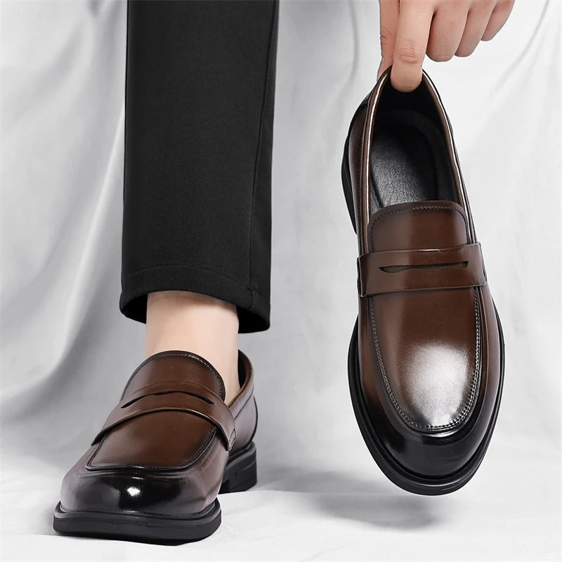 Mocassini Formali In Pelle Da Uomo Stile Italiano Slip On Eleganti Scarpe Da Lavoro E Da Ufficio Confortevoli E Leggere