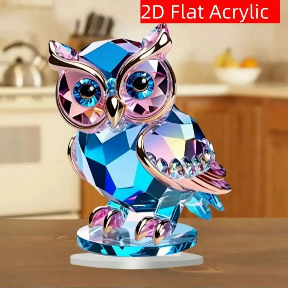 Gufo Di Plastica Cristallo Decorazione Da Tavolo 15 Cm Per Casa A Tema Animale Ornamento Pratico E Conveniente