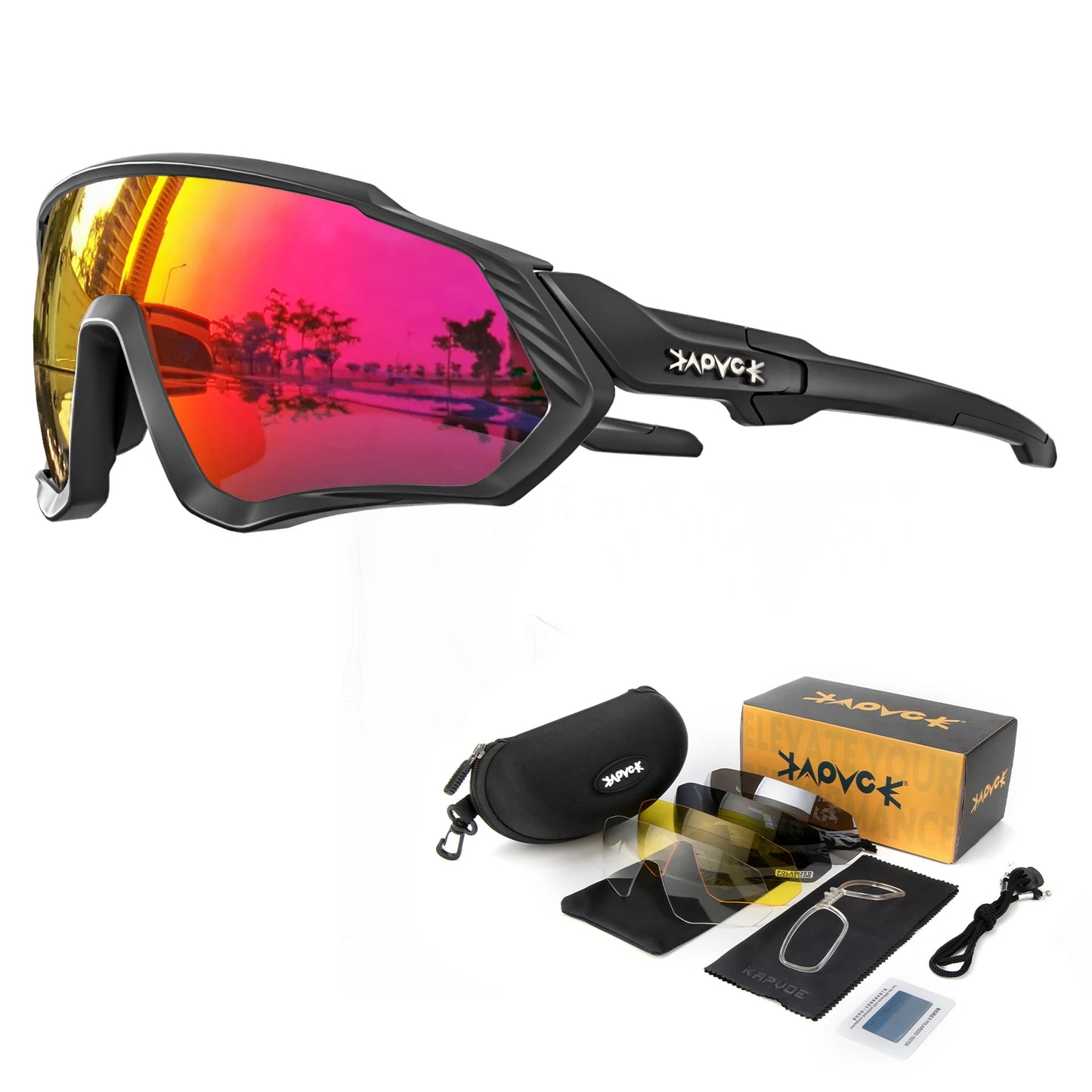 Occhiali Da Ciclismo Polarizzati Kapvoe UV400 Con 5 Lenti Intercambiabili Per Uomo E Donna Unisex Sportivi Da Esterno