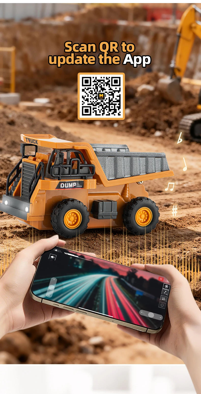 Modellino RC 1 64 ZWN Escavatore Telecomandato Camion Ribaltabile Carrello Elevatore In Lega E Plastica Per Bambini